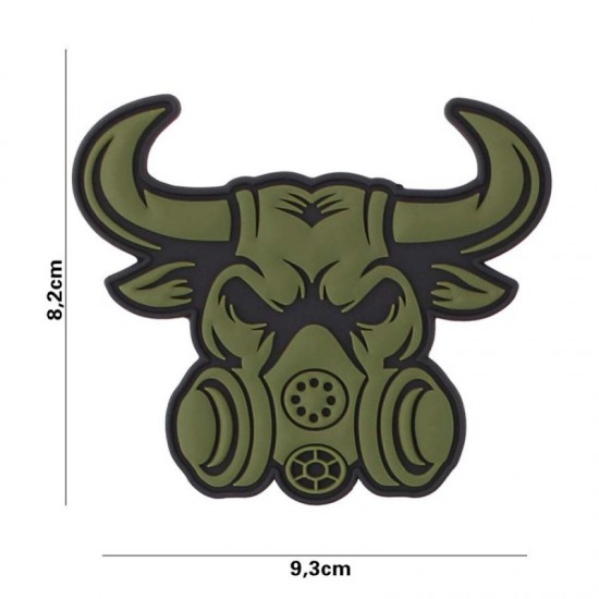 Patch 3D PVC Gasmask Bull green #3129 35
